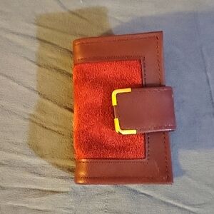 1981 Avon Burgundy Suede & Leather Keycase With Snap
